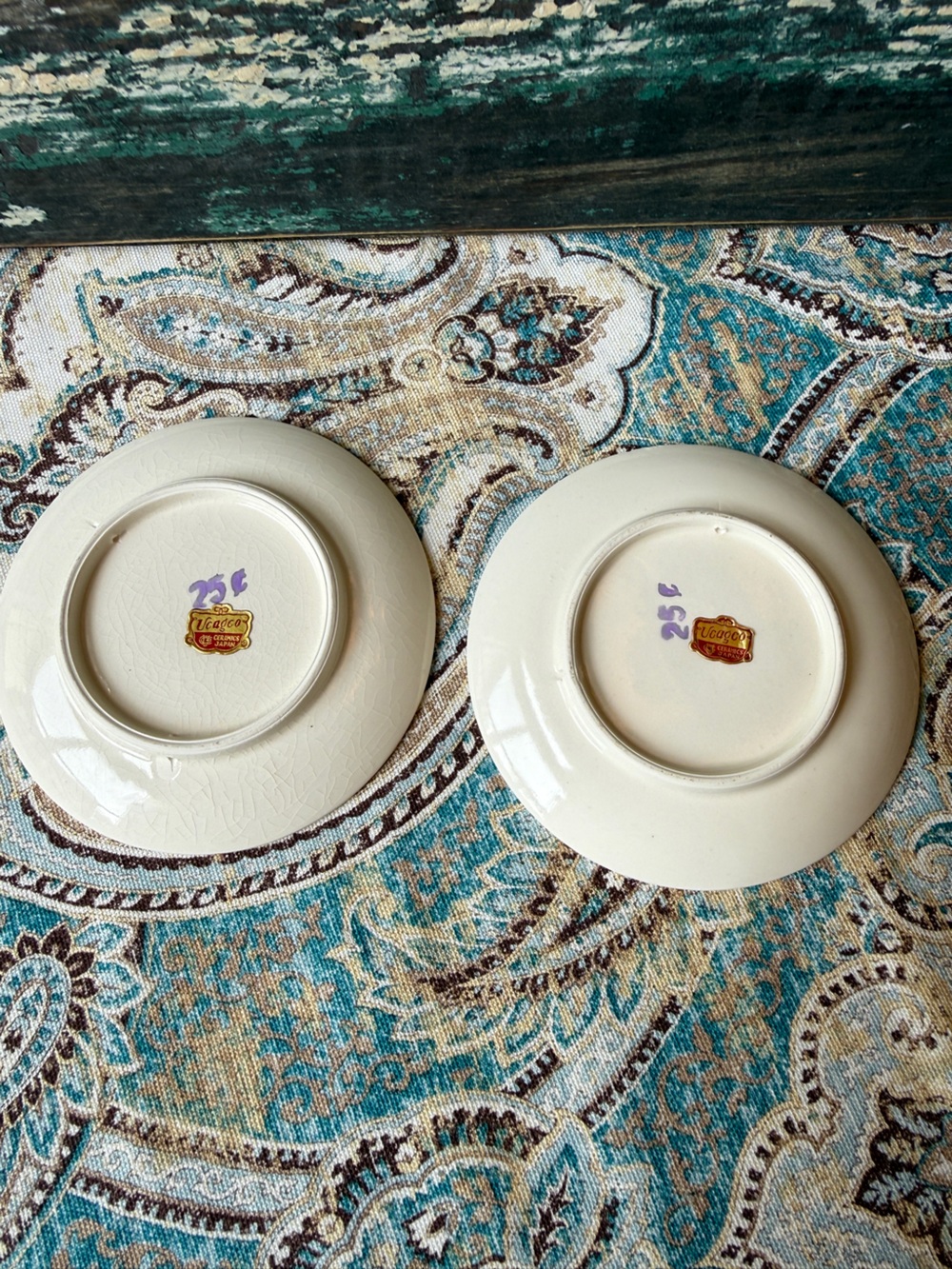 Ucagco Japan Hand Painted Floral Dessert Plates Set 2 Vintage Porcelain - Picture 2 of 7